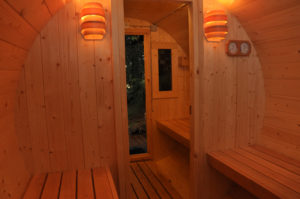 Blick von Innen der Sauna